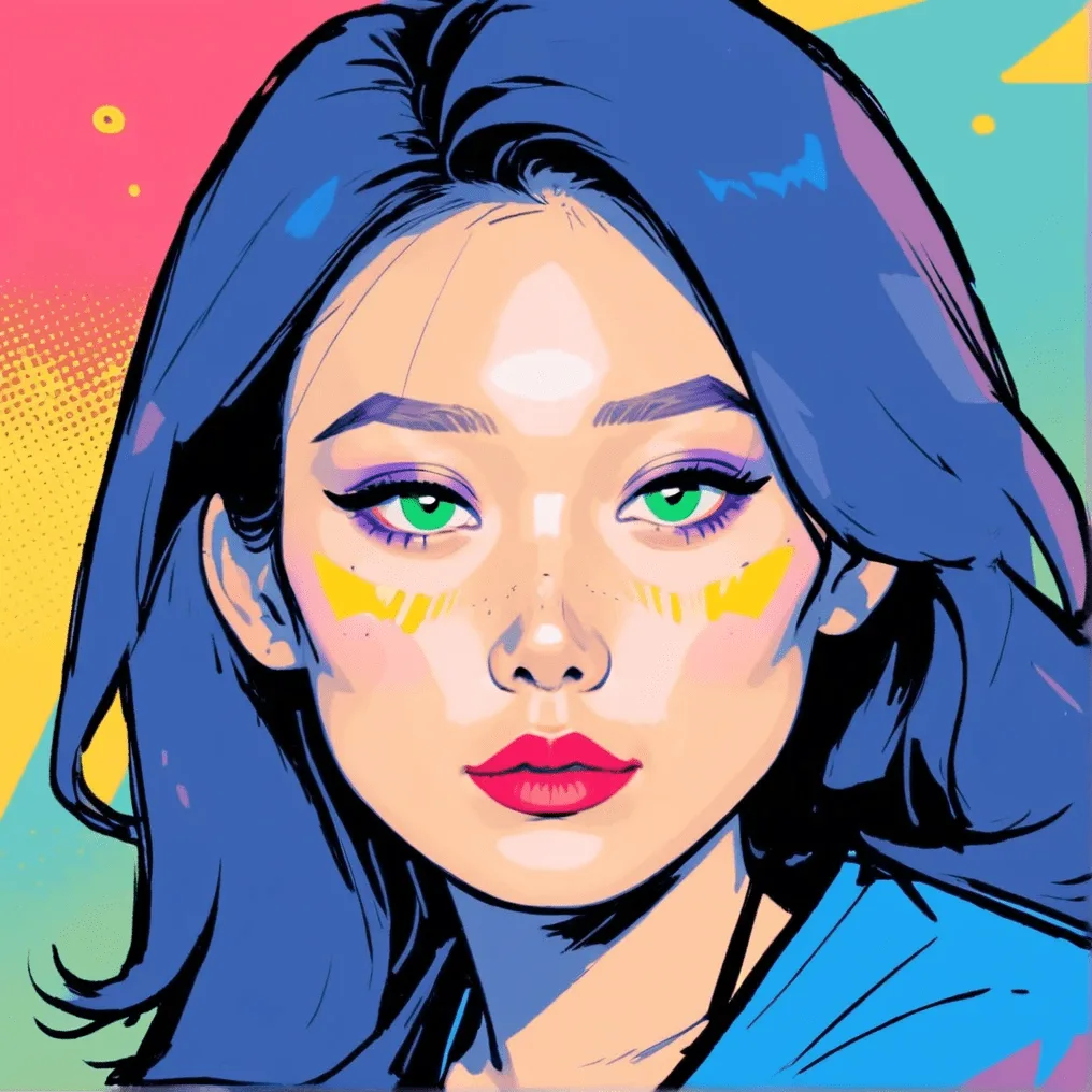 Colorful Comicbook AI character filter example - transform photos into comic & superhero style avatar