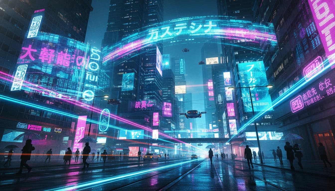 Cyberpunk AI video transformation example